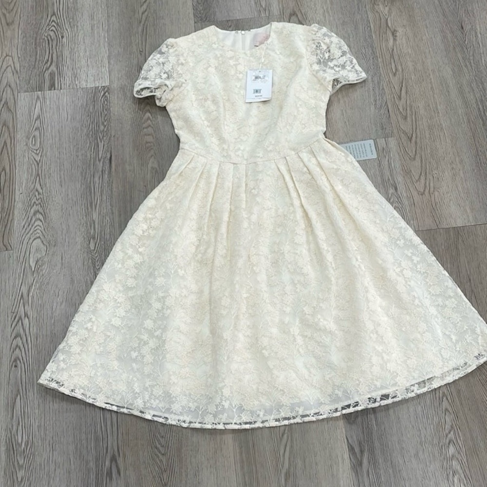 Gal Meets Glam Ivory Lace Kids Dress